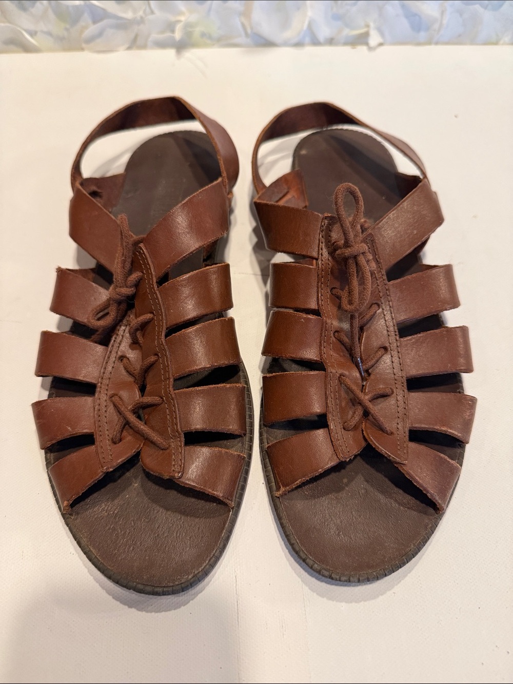 Brown Women's Leather Gladiator Sandals - Comfortable Summer Style